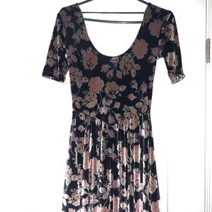 Velvet floral dress